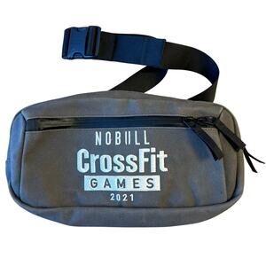 NOBULL Crossbody Belt Bag CrossFit Games 2021 Canvas Sealed Zippers Grey Unisex